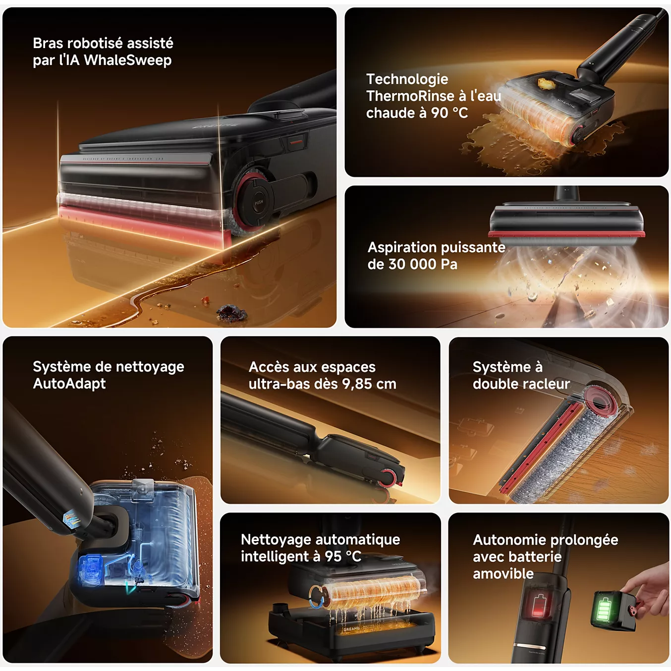 balai aspirateur laveur drame t16 proheat - R